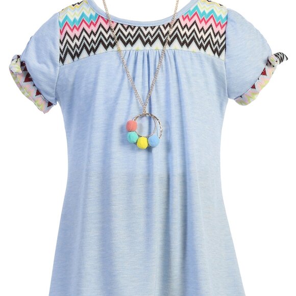 Little Girl 3 Pieces Top T-Shirt Tunic Legging Pant Clothing Set Summer School - Picture 2 of 6